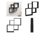 Vidaxl Scaffale A Cubo Nero 80X15X78,5 Cm In Legno - Scaffale A Cubo - Scaffale A Cubo - Scaffale A Cubo Da Parete - Scaffale A Cubo Da Parete