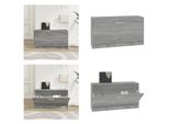 Vidaxl Panca Per Scarpe Grey Sonoma 80X24X45 Cm Materiale A Base Di Legno - Panca Per Scarpe - Panca Con Spazio Per Riporre Le Scarpe - Portascarpe