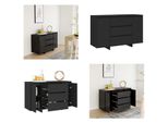 Vidaxl Credenza A 3 Cassetti Nera 120X41X75 Cm In Legno - Credenza - Credenze - Armadio - Armadio Portaoggetti