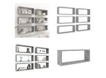 Vidaxl Mensole A Cubo 6 Pz. Grigio Cemento 60X15X23 Cm Materiale A Base Di Legno - Scaffale A Muro - Mensole A Muro - Ripostiglio A Muro - Mensole A Muro