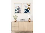 Wallity, Huhu122 - 70 X 50, Quadro Decorativo In Mdf Con Cornice (2 Pezzi), 100 % Mdf, Multicolore, 50 X 70 Cm