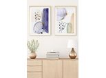 Wallity, Huhu21 - 70 X 50, Quadro Decorativo In Mdf Con Cornice (2 Pezzi), 100 % Mdf, Multicolore, 50 X 70 Cm