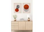 Wallity, Huhu189 - 70 X 50, Quadro Decorativo In Mdf Con Cornice (2 Pezzi), 100 % Mdf, Multicolore, 50 X 70 Cm