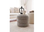 Hanah Home, Boum - Grigio, Pouf, 100 % Legno, Grigio, 40 X 40 X 40 Cm