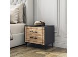 Skye Decor, Night - Atlantic Pine, Comodino, Rovere, 100 % Melamin Coated Slipboard, 50 X 40 X 55 Cm