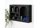 Skye Decor, Cry003-S, Mensola Da Parete, 100 % Legno Massiccio, Nero, 35 X 6 X 23 Cm