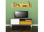 Skye Decor, Raf-11-Hh-1, Mensola A Muro, Giallo, 100 % Pannello Di Legno Rivestito Di Melamina, 120 X 20 X 25 Cm