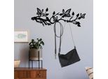 Wallity, Butterfly World, Gancio Da Parete In Metallo, Nero, 100 % Metallo, 60 X 2 X 24 Cm