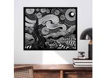 Wallity, Vangogh 2, Accessorio Decorativo Da Parete In Metallo, Nero, 100 % Metallo, 56 X 45 Cm