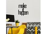 Wallity, Make Of Happen, Accessorio Decorativo Da Parete In Metallo, Nero, 100 % Metallo, 38 X 50 Cm