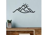 Wallity, Montagna E Sole, Accessorio Decorativo Da Parete In Metallo, Nero, 100 % Metallo, 60 X 26 Cm