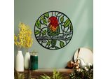 Wallity, Moss - Parrot, Accessorio Decorativo Da Parete, Verde Chiaro, 100 % Mdf / Moos, 46 X 46 Cm