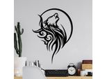 Wallity, Wolfmoon, Accessorio Decorativo Da Parete In Metallo, Nero, 100 % Metallo, 53 X 39 Cm