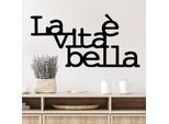 Wallity, Vita E Bella 1, Accessorio Decorativo Da Parete In Metallo, Nero, 100 % Metallo, 60 X 30 Cm