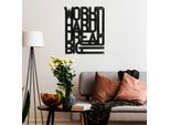 Wallity, Work Hard Dream Big 2, Accessorio Decorativo Da Parete In Metallo, Nero, 100 % Metallo, 46 X 55 Cm
