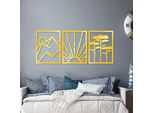 Wallity, Vista Trio G, Scultura Da Parete, Oro, Corpo Metallico, 56 X 42 Cm