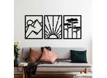 Wallity, Vista Trio B, Accessorio Decorativo Da Parete In Metallo, Corpo In Metallo, Nero, 56 X 42 Cm