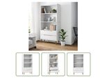 The Living Store Libreria Molde Bianco 85X35X170,5 Cm In Legno Di Pino Massiccio
