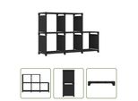 The Living Store Scaffale Cubo A 5 Scomparti Nero 103X30X72,5 Cm In Tessuto