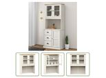 The Living Store Credenza Top Vigo White 78X30X100 Cm In Legno Di Pino Massiccio