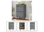 The Living Store Scarpiera Molde Grigio 59,5X35X103 Cm In Legno Di Pino Massiccio