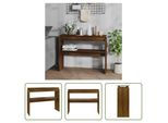 The Living Store Tavolo Consolle Look Rovere Marrone 102X30X80 Cm Materiale A Base Di Legno