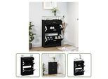 The Living Store Scarpiera Nera 63X24X104 Cm Materiale Legno