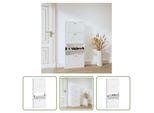 The Living Store Scarpiera Bianca Lucida 59X17X150 Cm Materiale A Base Di Legno