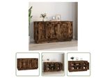 The Living Store Credenza Rovere Fumé 102X35X55 Cm Materiale Legno