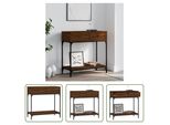The Living Store Tavolo Consolle Look Rovere Marrone 75X34,5X75 Cm Materiale A Base Di Legno