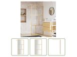 The Living Store Schermo Doccia Per Cabina Doccia Con Vetro Trasparente Esg Golden 90X195Cm