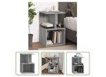 The Living Store Comodino Grigio Sonoma 35X35X55 Cm Materiale A Base Di Legno