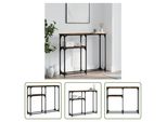 The Living Store Tavolo Consolle In Rovere Fumé 90X22,5X75 Cm Materiale In Legno