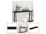 The Living Store Piano Del Tavolo 140X40X(2-6) Cm In Legno Massiccio Trattato Bordo Albero