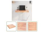 The Living Store Piano Del Tavolo Marrone Chiaro 60X60X(2-6) Cm In Legno Massiccio Di Rovere Trattato