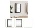 The Living Store Specchio Da Parete Nero 30X40 Cm Rettangolare In Ferro