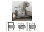 The Living Store Comodino A Parete Grey Sonoma 35X30X51 Cm Materiale In Legno
