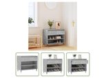 The Living Store Scarpiera Cemento Grigio 70X36X60 Cm Materiale Legno
