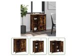 The Living Store Credenza Rovere Fumé 70X30X80 Cm Materiale In Legno