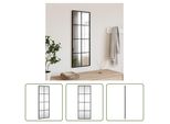 The Living Store Specchio Da Parete Nero 30X80 Cm Rettangolare In Ferro