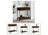 The Living Store Tavolo Consolle Look Rovere Marrone 75X34,5X75 Cm Materiale A Base Di Legno