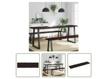 The Living Store Piano Del Tavolo 200X50X(2-4) Cm In Legno Massiccio Trattato Bordo Albero