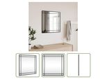 The Living Store Specchio Da Parete Nero 60X60 Cm Quadrato In Ferro