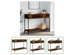 The Living Store Tavolo Consolle In Rovere Fumé 100X34,5X75 Cm Materiale In Legno