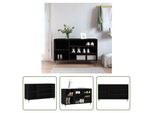 The Living Store Scarpiera Nera 102X36X60 Cm In Materiale Ligneo