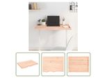 The Living Store Piano Del Tavolo 80X60X(2-4) Cm In Rovere Massiccio Non Trattato