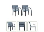 The Living Store Sedie Da Giardino 2 Pz. Legno Di Abete Grigio Acciaio Verniciato A Polvere