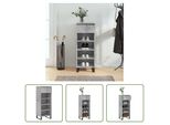 The Living Store Scarpiera Grigio Cemento 40X36X105 Cm Materiale Legno