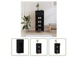 The Living Store Scarpiera Nera 40X36X105 Cm Materiale Legno
