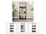 The Living Store Libreria Nera 50X33X117,5 Cm Materiale A Base Di Legno